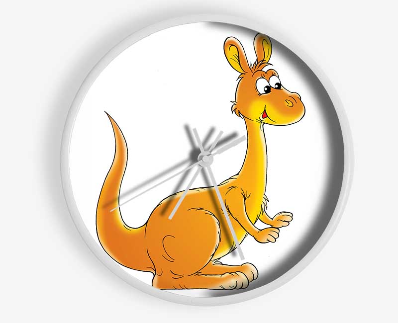 Fuzzy Kangeroo White Clock - Wallart-Direct UK