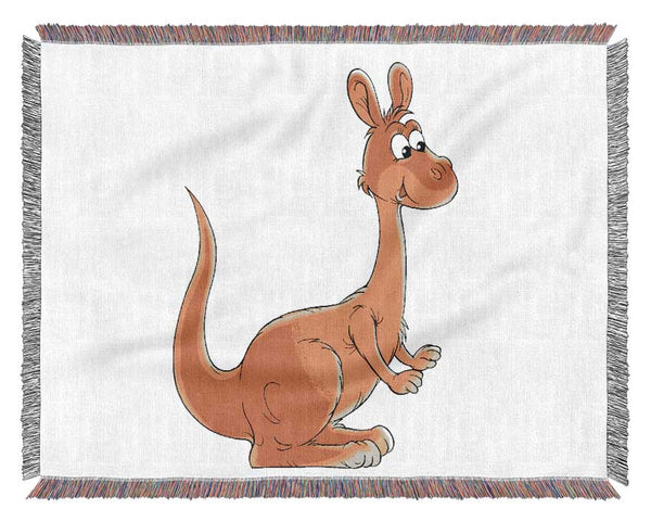 Fuzzy Kangeroo White Woven Blanket