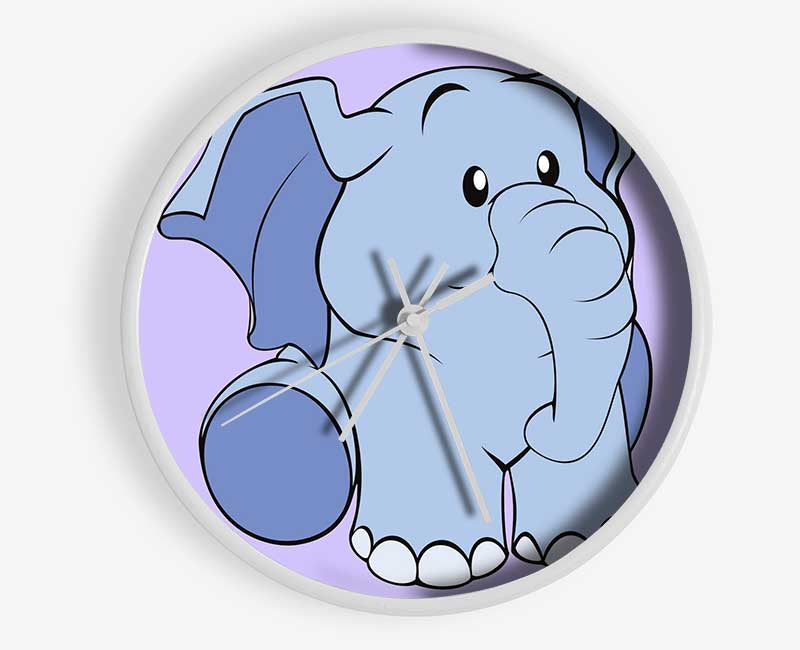 Happy Baby Elephant Lilac Clock - Wallart-Direct UK