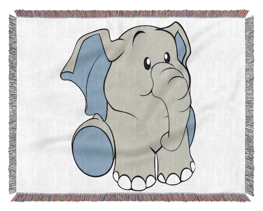 Happy Baby Elephant Pink Woven Blanket