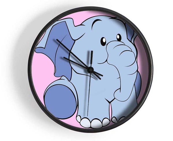 Happy Baby Elephant Pink Clock - Wallart-Direct UK