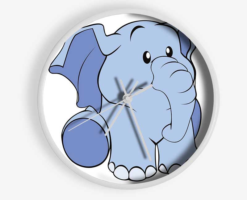 Happy Baby Elephant White Clock - Wallart-Direct UK