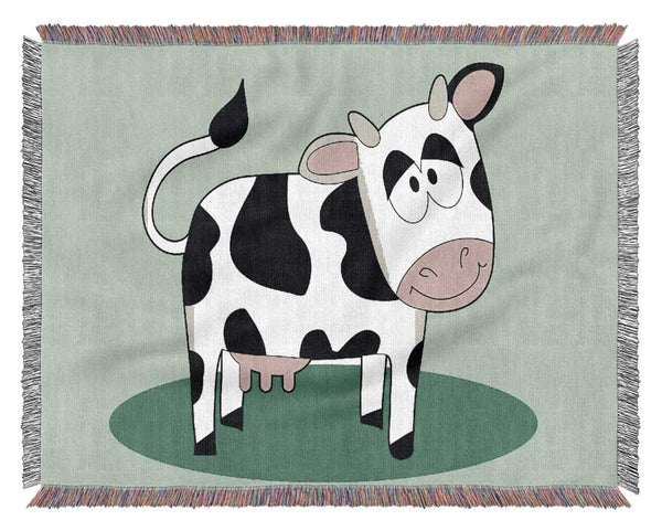 Happy Cow Baby Blue Woven Blanket