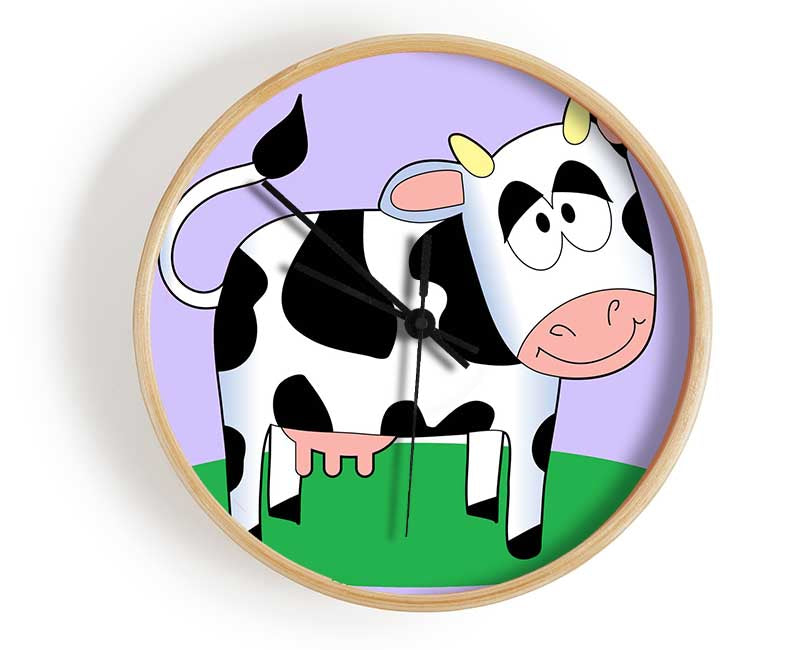 Happy Cow Lilac Clock - Wallart-Direct UK