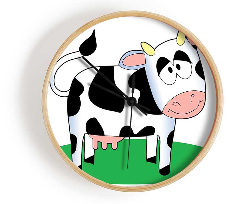 Happy Cow White Clock - Wallart-Direct UK