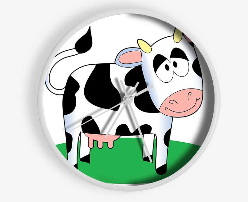 Happy Cow White Clock - Wallart-Direct UK