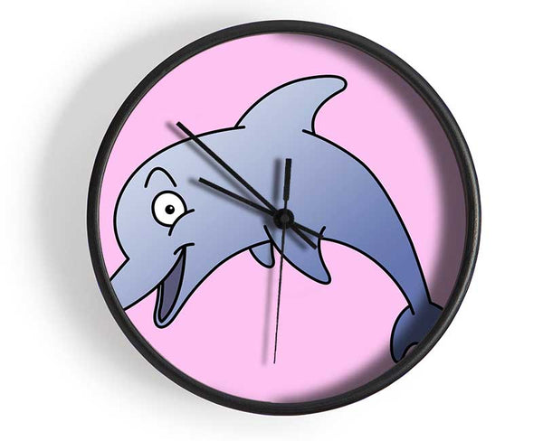 Happy Dolphin Pink Clock - Wallart-Direct UK