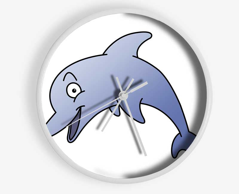 Happy Dolphin White Clock - Wallart-Direct UK