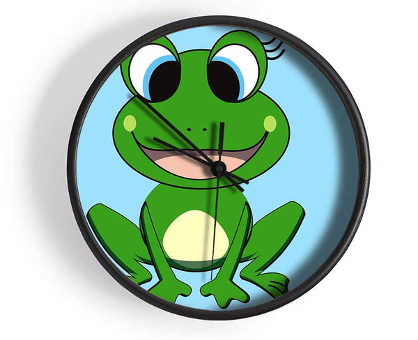 Happy Frog Ready To Leap Baby Blue Clock - Wallart-Direct UK