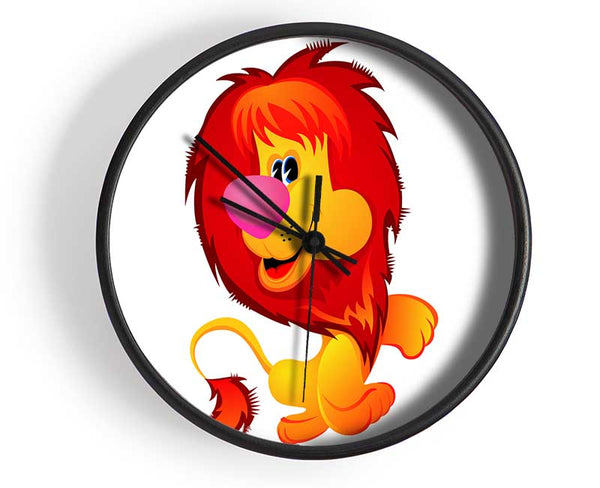 Happy Lion White Clock - Wallart-Direct UK