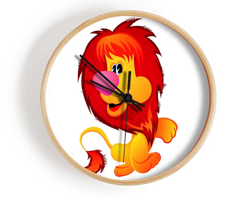 Happy Lion White Clock - Wallart-Direct UK