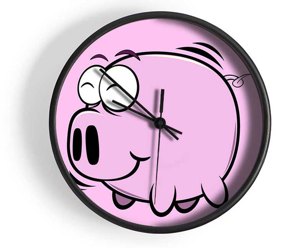 Happy Pig Smiling Pink Clock - Wallart-Direct UK