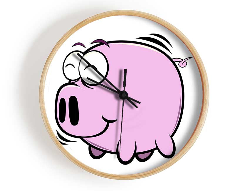 Happy Pig Smiling White Clock - Wallart-Direct UK