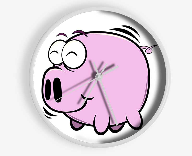 Happy Pig Smiling White Clock - Wallart-Direct UK