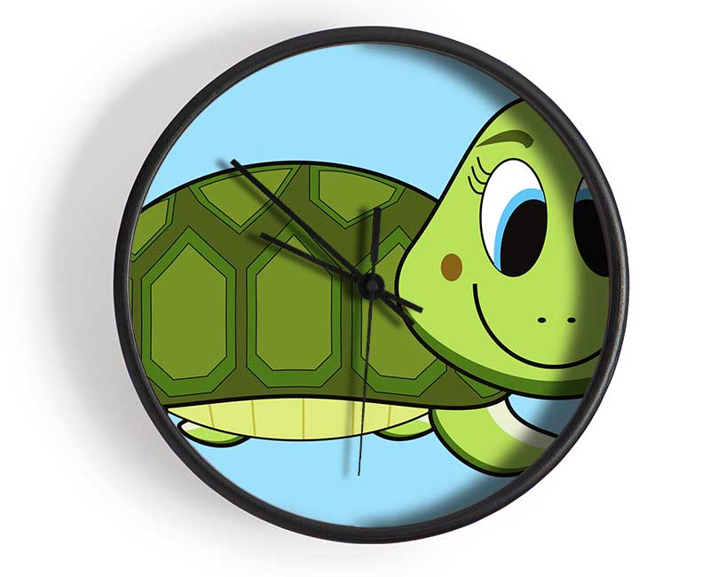 Happy Turtle Baby Blue Clock - Wallart-Direct UK