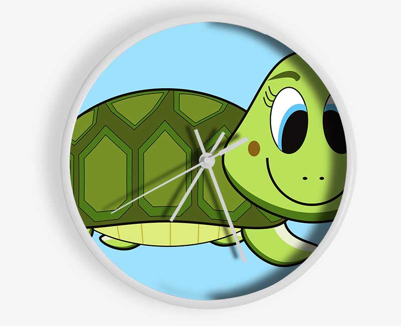 Happy Turtle Baby Blue Clock - Wallart-Direct UK