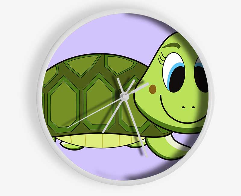 Happy Turtle Lilac Clock - Wallart-Direct UK