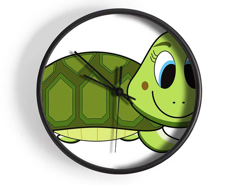 Happy Turtle White Clock - Wallart-Direct UK