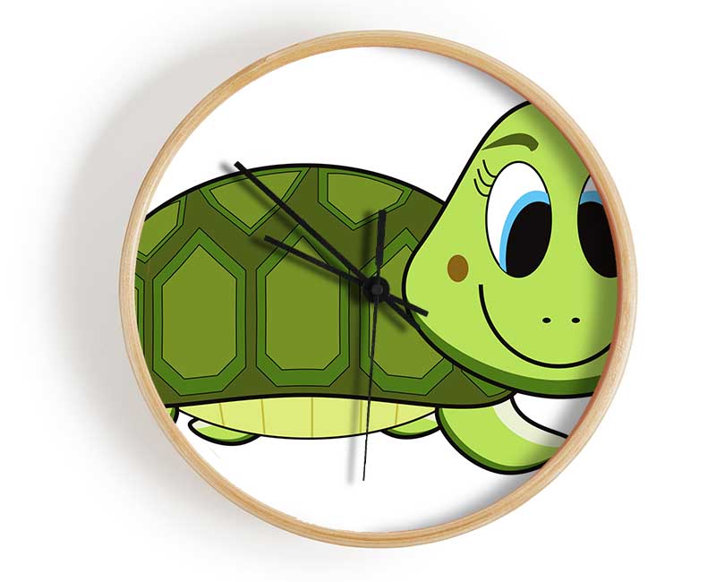 Happy Turtle White Clock - Wallart-Direct UK