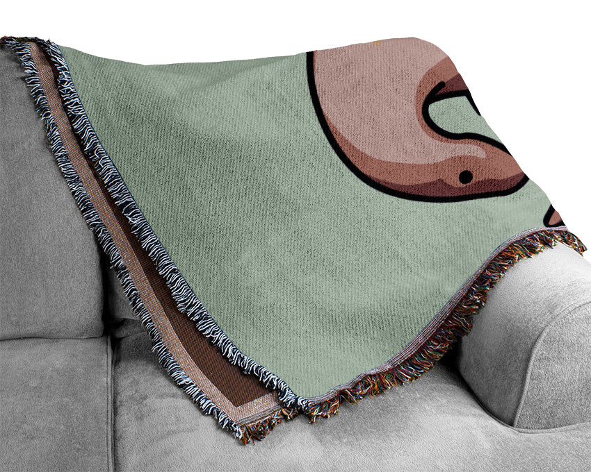 Herbivore Dinosaur Baby Blue Woven Blanket