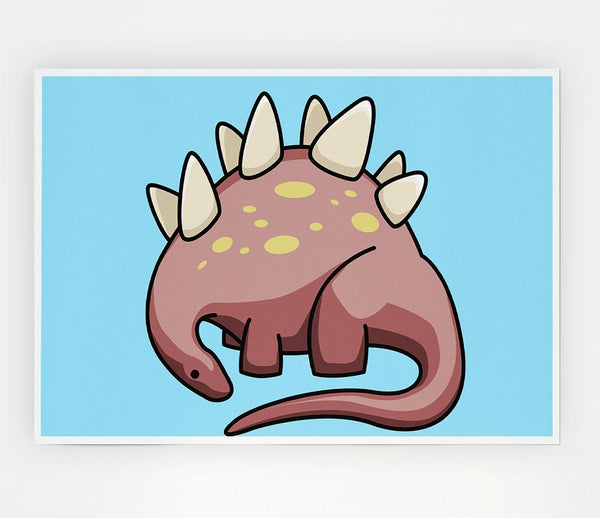 Herbivore Dinosaur Baby Blue Print Poster Wall Art