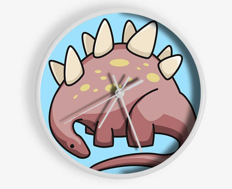 Herbivore Dinosaur Baby Blue Clock - Wallart-Direct UK