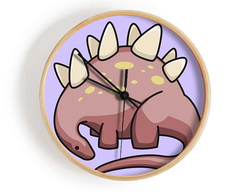 Herbivore Dinosaur Lilac Clock - Wallart-Direct UK