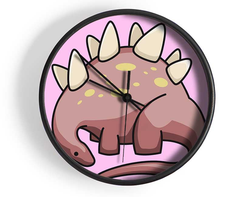 Herbivore Dinosaur Pink Clock - Wallart-Direct UK