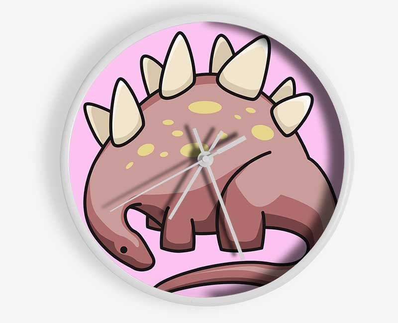 Herbivore Dinosaur Pink Clock - Wallart-Direct UK