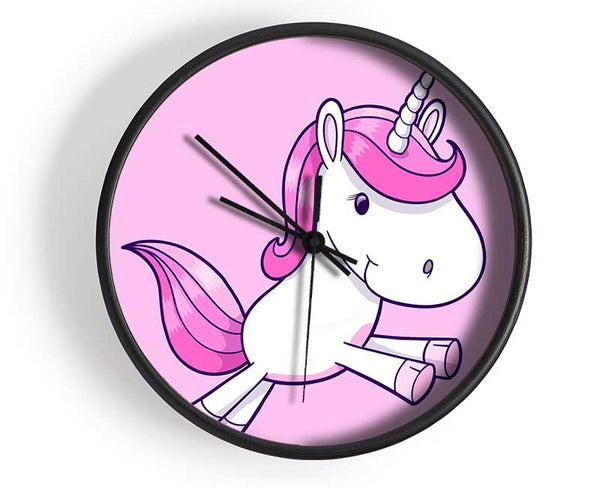 Leaping Unicorn Pink Clock - Wallart-Direct UK