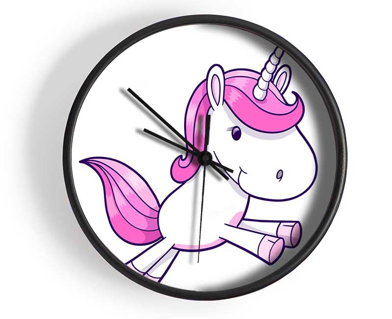 Leaping Unicorn White Clock - Wallart-Direct UK