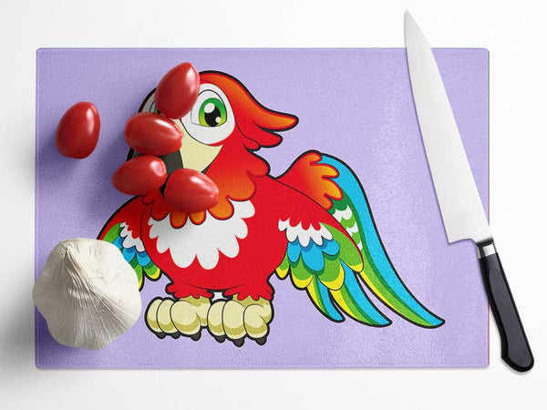 Little Parrot Lilac Glass Chopping Board