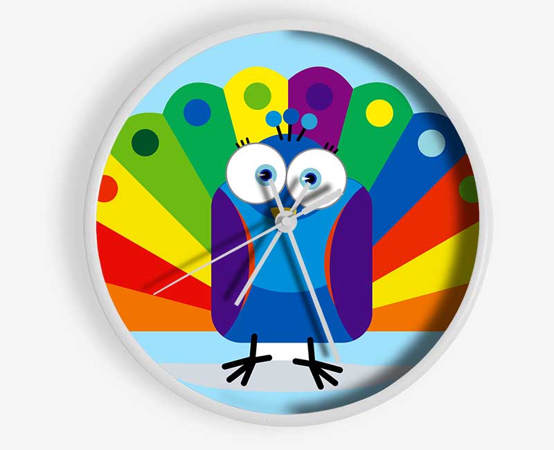 Little Peacock Baby Blue Clock - Wallart-Direct UK