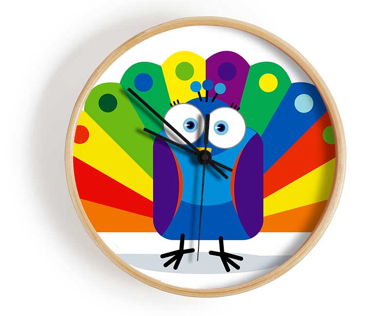 Little Peacock White Clock - Wallart-Direct UK