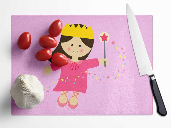 Magical Princess Pink Glass Chopping Board