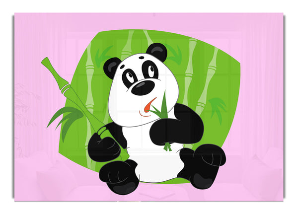 Panda isst Bambus rosa