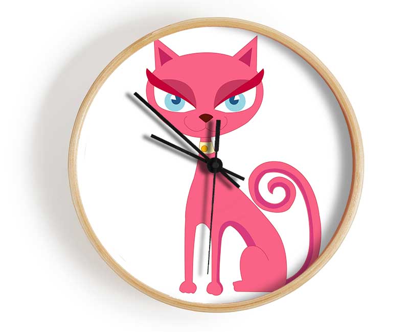 Posh Cat White Clock - Wallart-Direct UK