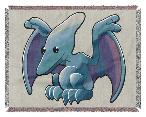 Pterodactyl Dinosaur Lilac Woven Blanket