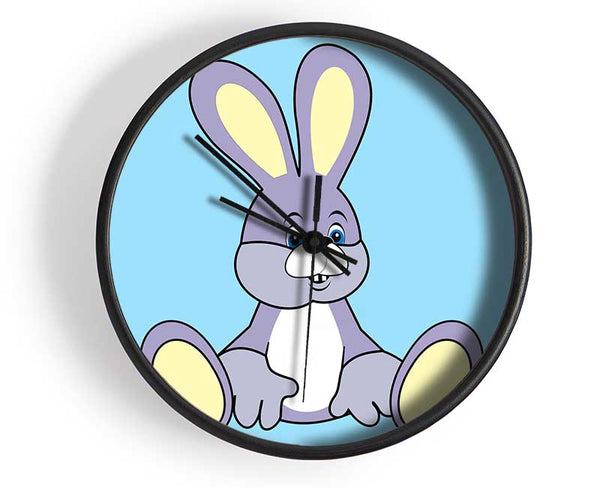 Rabbit Sitting Down Baby Blue Clock - Wallart-Direct UK