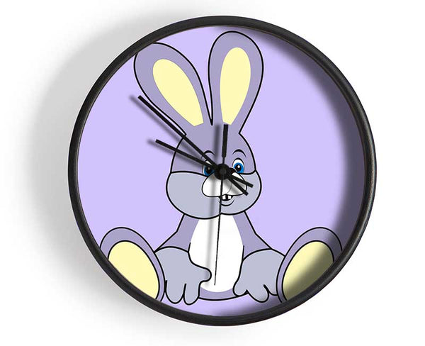 Rabbit Sitting Down Lilac Clock - Wallart-Direct UK