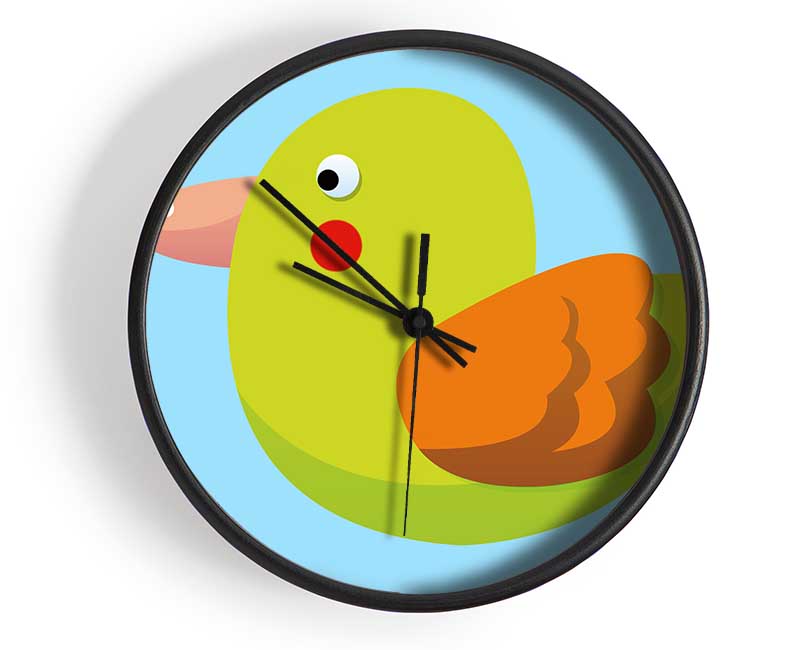 Red Spot Bird Baby Blue Clock - Wallart-Direct UK