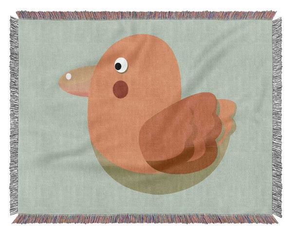 Red Spot Bird Baby Blue Woven Blanket