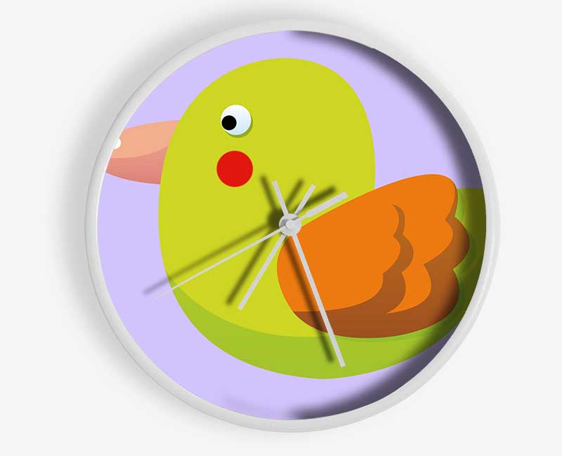 Red Spot Bird Lilac Clock - Wallart-Direct UK