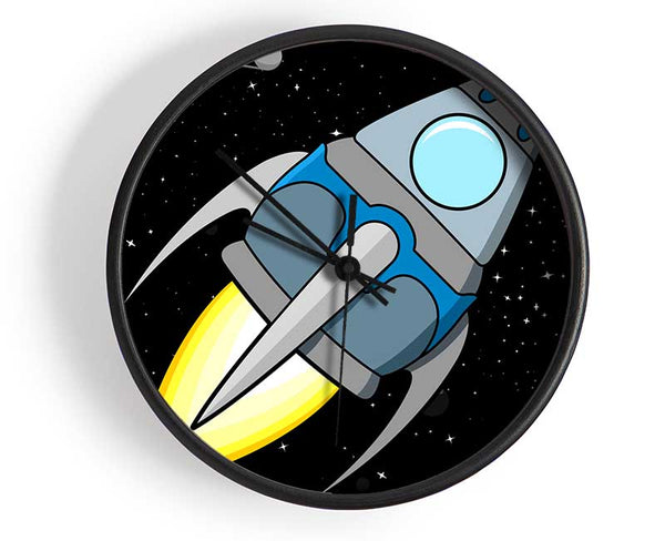 Rocket Ship White Clock - Wallart-Direct UK