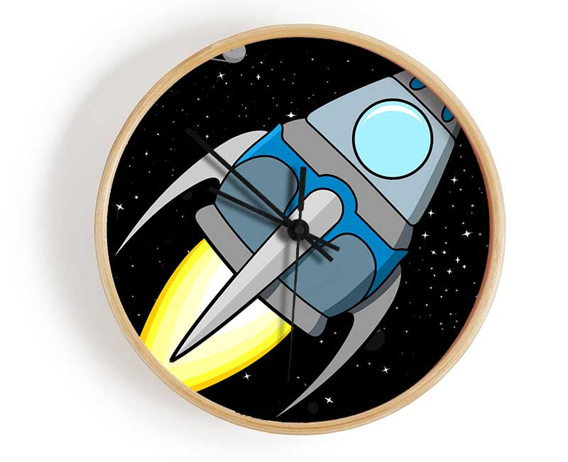 Rocket Ship White Clock - Wallart-Direct UK