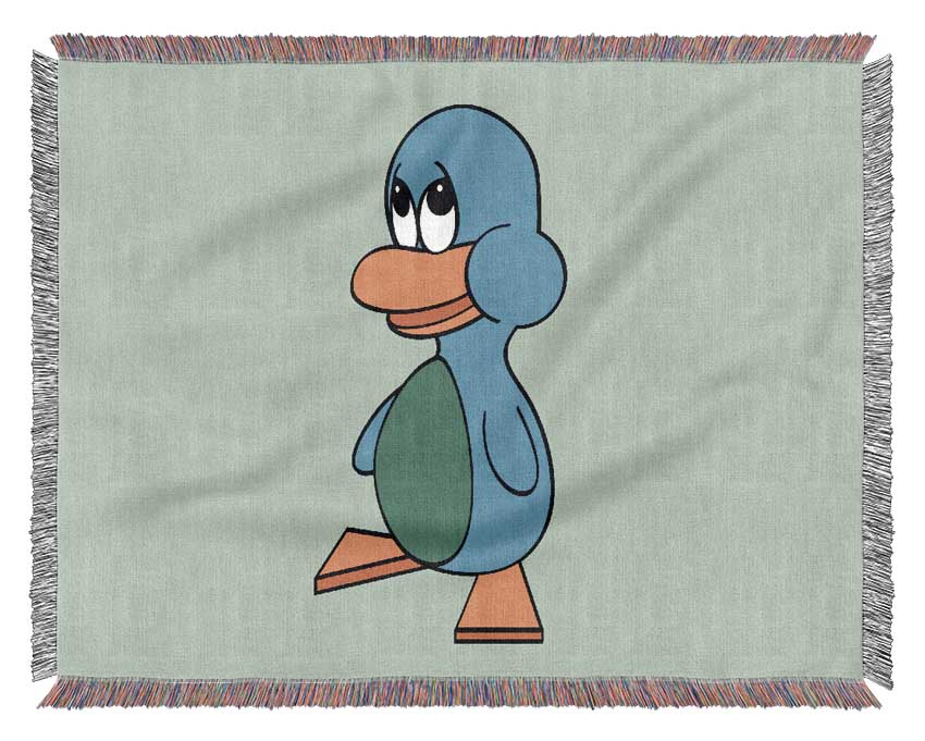 Sad Duck Baby Blue Woven Blanket