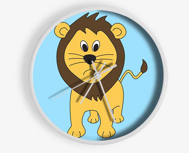 Sad Lion Baby Blue Clock - Wallart-Direct UK