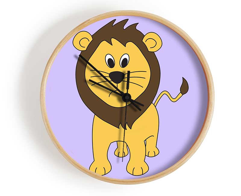 Sad Lion Lilac Clock - Wallart-Direct UK