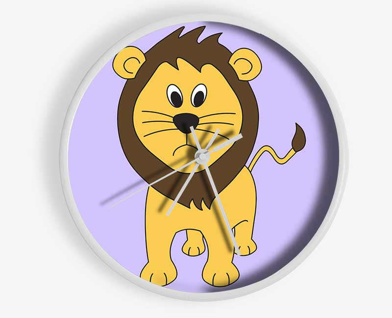 Sad Lion Lilac Clock - Wallart-Direct UK