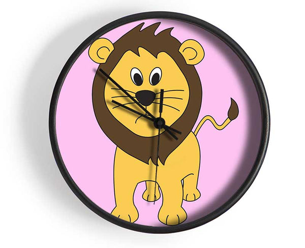 Sad Lion Pink Clock - Wallart-Direct UK